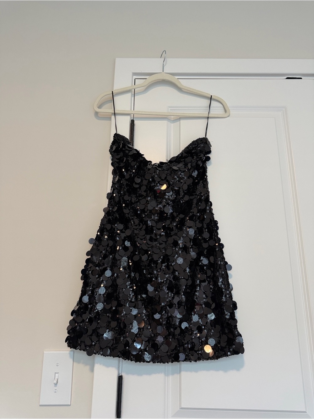 Edikted Black Sequin Spaghetti-Strap Party Dress for Kids